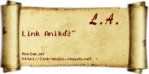 Link Anikó névjegykártya