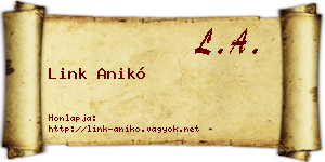 Link Anikó névjegykártya